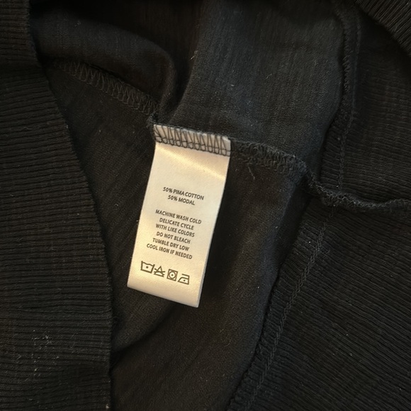 Lilla p Pima cotton modal blend pullover front pocket 3/4 sleeve small black - Picture 5 of 5